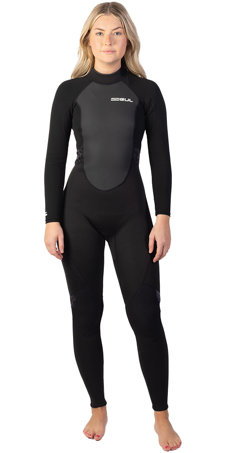 2025 Gul Womens Response 3/2mm Back Zip Wetsuit RE1319-C1 - Black